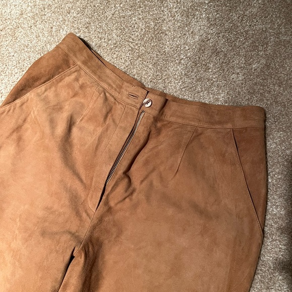 Vintage Tail Brand Tan 100% Suede Pants size 10 - Picture 3 of 8